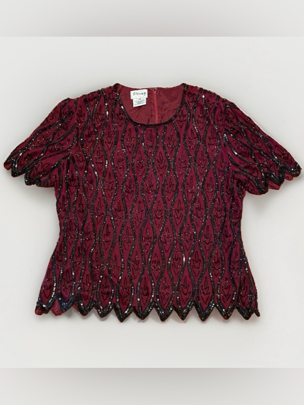 Stenay Vintage 80βs Silk Beaded Art Deco Top